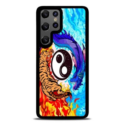 Dragon Tiger Yin Yang Red Blue Fire Samsung Galaxy S25 / S25 Plus / S25 Ultra Case