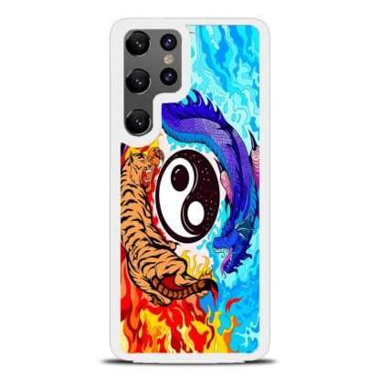 Dragon Tiger Yin Yang Red Blue Fire Samsung Galaxy S25 / S25 Plus / S25 Ultra Case - Image 2