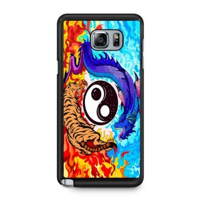 Dragon Tiger Yin Yang Red Blue Fire Samsung Galaxy Note 5 Case