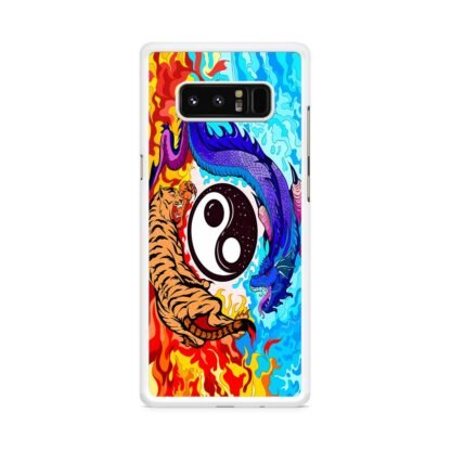 Dragon Tiger Yin Yang Red Blue Fire Samsung Galaxy Note 8 Case - Image 2