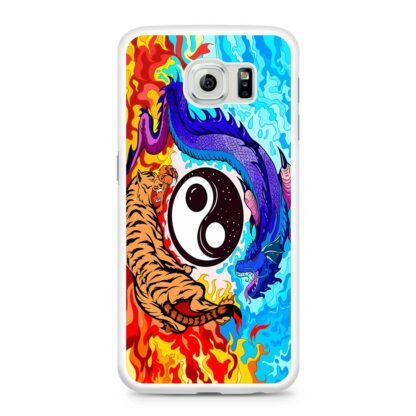 Dragon Tiger Yin Yang Red Blue Fire Samsung Galaxy S6 / S6 Edge / S6 Edge Plus Case - Image 2