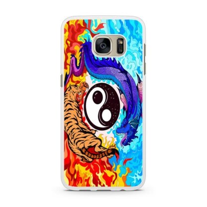 Dragon Tiger Yin Yang Red Blue Fire Samsung Galaxy S7 / S7 Edge Case - Image 2