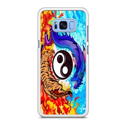 Dragon Tiger Yin Yang Red Blue Fire Samsung Galaxy S8 / S8 Plus Case - Image 2