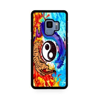 Dragon Tiger Yin Yang Red Blue Fire Samsung Galaxy S9 / S9 Plus Case
