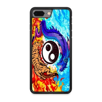 Dragon Tiger Yin Yang Red Blue Fire iPhone 7 Plus / 8 Plus Case