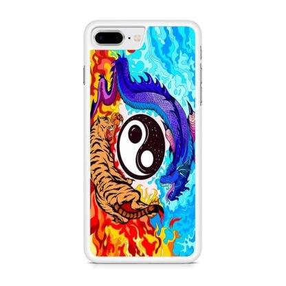 Dragon Tiger Yin Yang Red Blue Fire iPhone 7 Plus / 8 Plus Case - Image 2