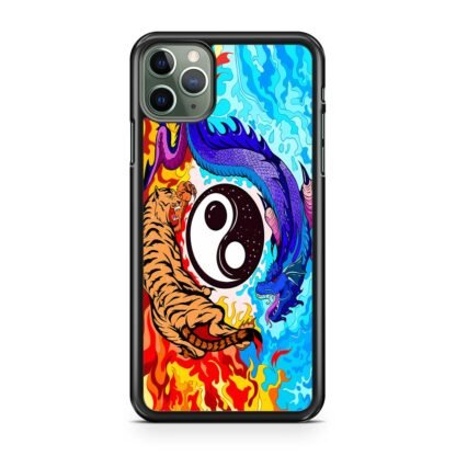 Dragon Tiger Yin Yang Red Blue Fire iPhone 15 / 15 Plus / 15 Pro / 15 Pro Max Case