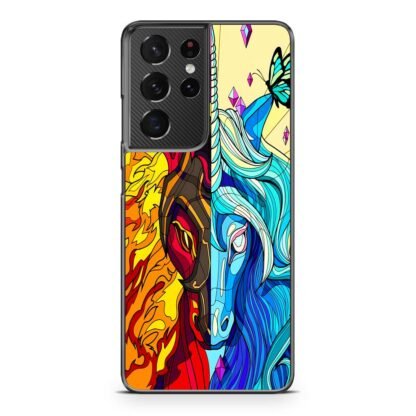 Flame And Ice Unicorn Mosaic Samsung Galaxy S21 / S21 Plus / S21 Ultra / S21 FE Case