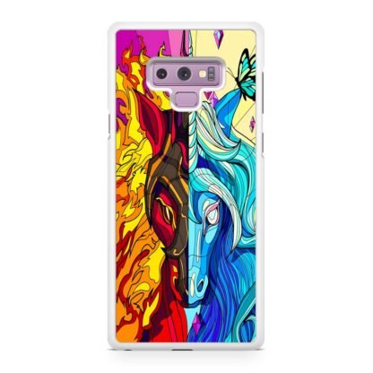 Flame And Ice Unicorn Mosaic Samsung Galaxy Note 9 Case - Image 2