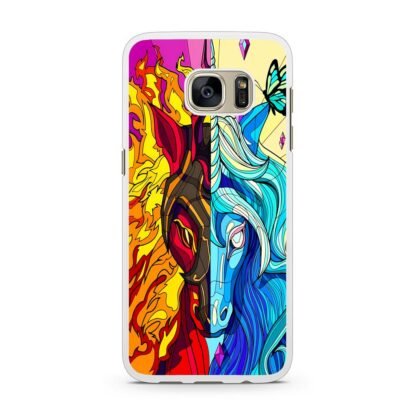 Flame And Ice Unicorn Mosaic Samsung Galaxy S7 / S7 Edge Case - Image 2