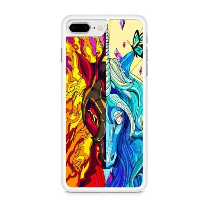 Flame And Ice Unicorn Mosaic iPhone 7 Plus / 8 Plus Case - Image 2