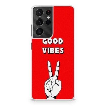 Good Vibes Peace Hand Samsung Galaxy S21 / S21 Plus / S21 Ultra / S21 FE Case - Image 2