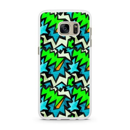 Graffiti Green Blue Pattern Samsung Galaxy S7 / S7 Edge Case - Image 2