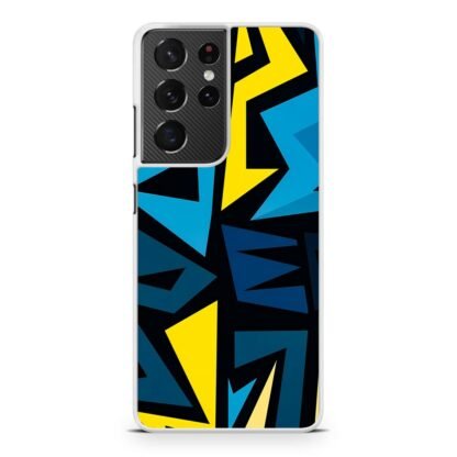 Graffiti Pattern Yellow Blue Samsung Galaxy S21 / S21 Plus / S21 Ultra / S21 FE Case - Image 2