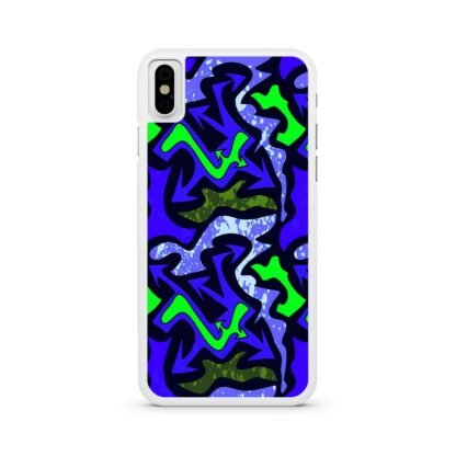 Green Blue Flow Graffiti iPhone X / XR / XS / XS Max Case - Image 2