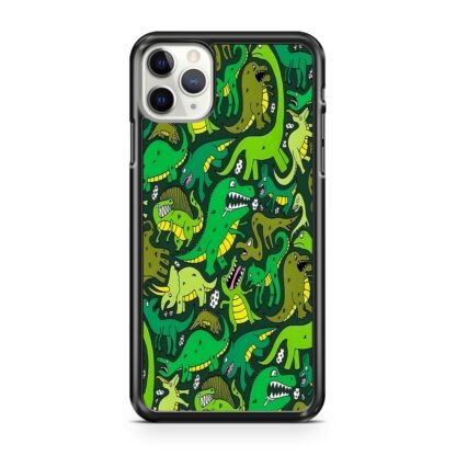 Green Dino Crocodile Doodle iPhone 12 / 12 Pro / 12 Pro Max / 12 Mini Case