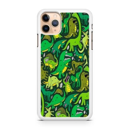 Green Dino Crocodile Doodle iPhone 13 / 13 Pro / 13 Pro Max / 13 Mini Case - Image 2