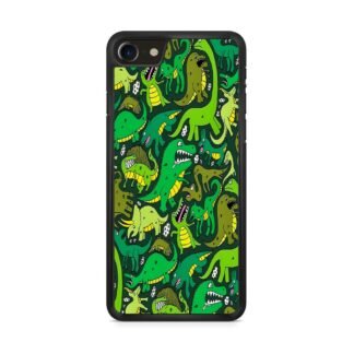 Green Dino Crocodile Doodle iPhone 7 / 8 / SE 2020 / SE 2022 Case
