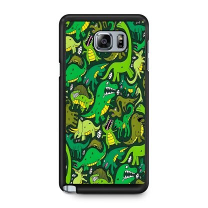 Green Dino Crocodile Doodle Samsung Galaxy Note 5 Case