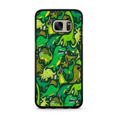 Green Dino Crocodile Doodle Samsung Galaxy S7 / S7 Edge Case