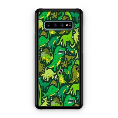 Green Dino Crocodile Doodle Samsung Galaxy S10 / S10e / S10 Plus / S10 5G Case