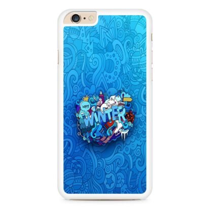 Happy Winter Doodle Blue Collage iPhone 6 / 6S / 6 Plus / 6S Plus Case - Image 2