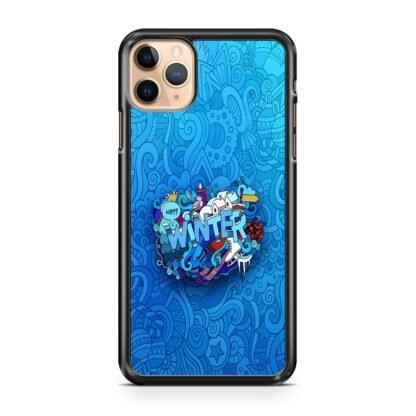Happy Winter Doodle Blue Collage iPhone 13 / 13 Pro / 13 Pro Max / 13 Mini Case