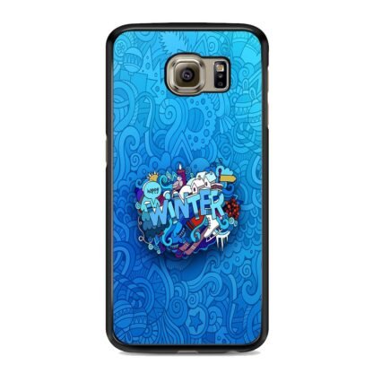 Happy Winter Doodle Blue Collage Samsung Galaxy S6 / S6 Edge / S6 Edge Plus Case