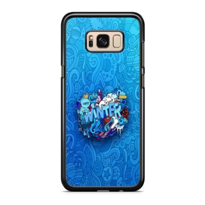 Happy Winter Doodle Blue Collage Samsung Galaxy S8 / S8 Plus Case