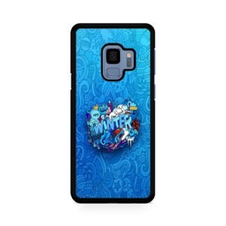 Happy Winter Doodle Blue Collage Samsung Galaxy S9 / S9 Plus Case