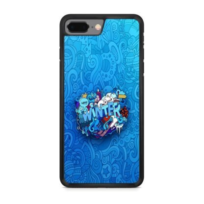 Happy Winter Doodle Blue Collage iPhone 7 Plus / 8 Plus Case