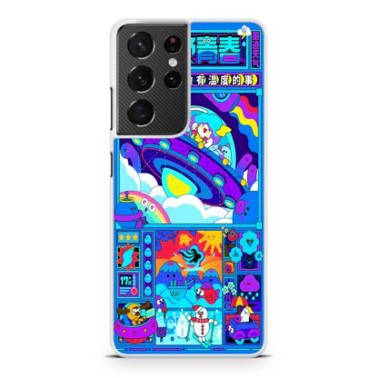 Japan Ufo Blue Cartoon Samsung Galaxy S21 / S21 Plus / S21 Ultra / S21 FE Case - Image 2