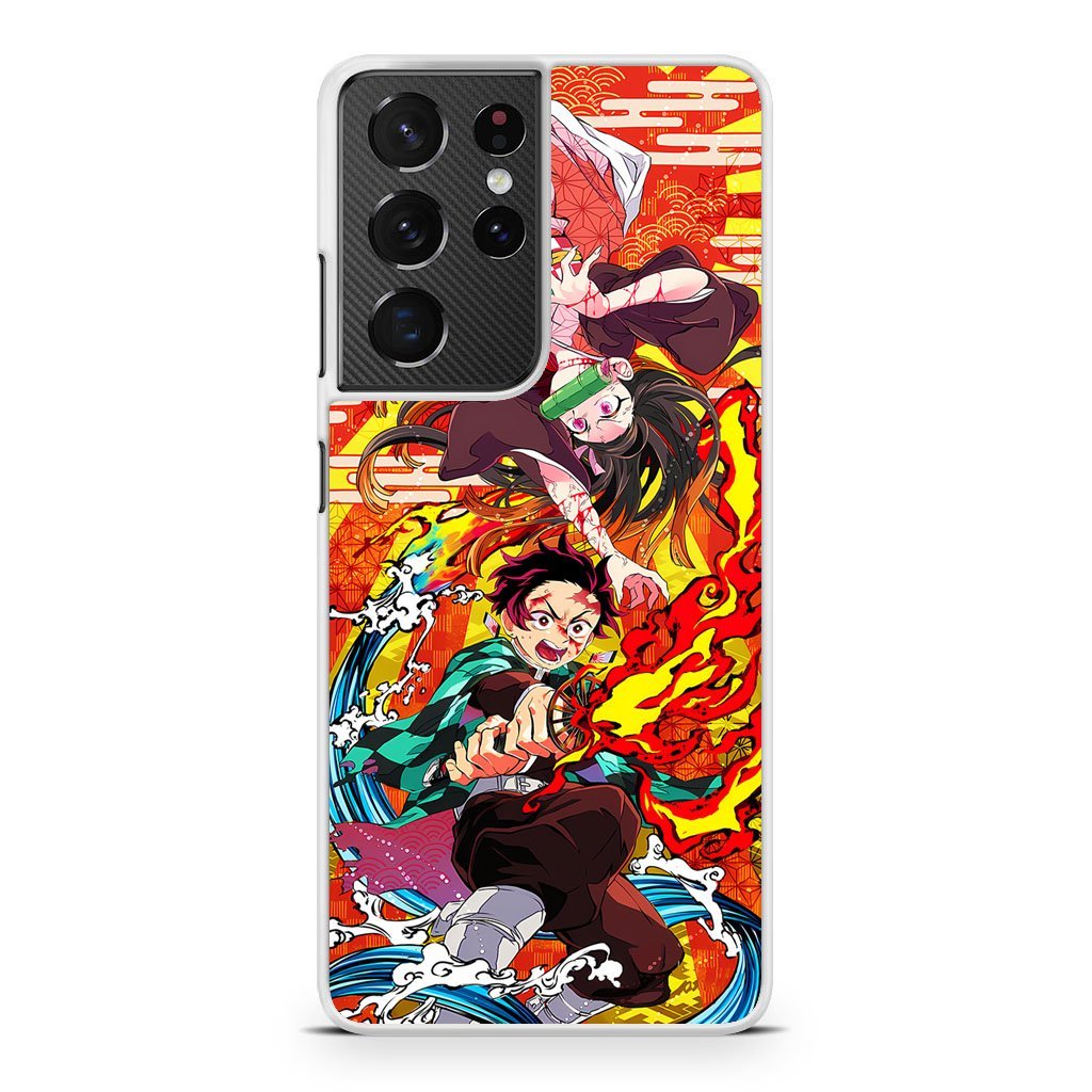 Kimetsu No Yaiba Demon Slayer Tanjiro Nezuko Samsung Galaxy S21 / S21 Plus / S21 Ultra / S21 FE Case - Image 2
