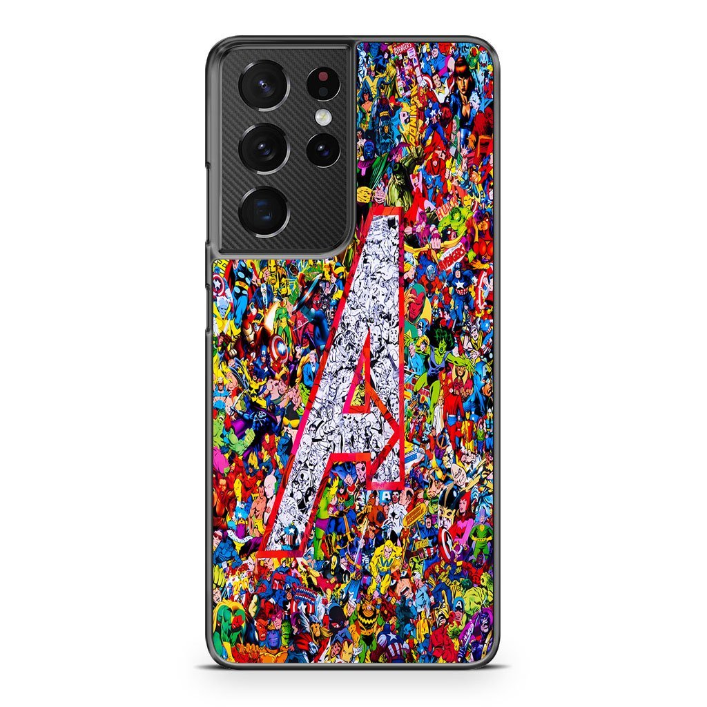 Marvel Avengers Logo Heroes Collage Samsung Galaxy S21 / S21 Plus / S21 Ultra / S21 FE Case