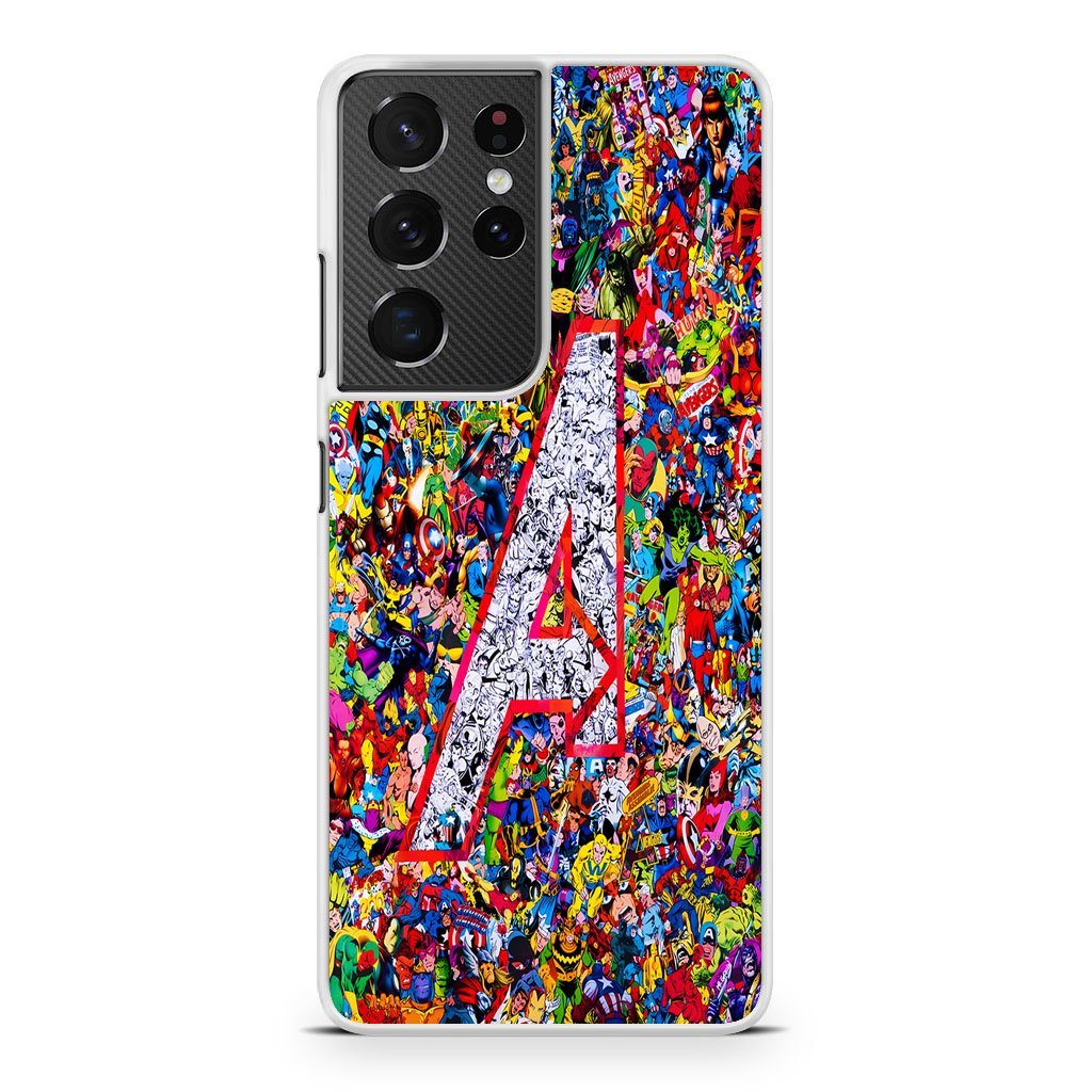 Marvel Avengers Logo Heroes Collage Samsung Galaxy S21 / S21 Plus / S21 Ultra / S21 FE Case - Image 2