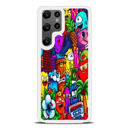 Mini Monster Doodle Collage Samsung Galaxy S22 / S22 Plus / S22 Ultra Case - Image 2