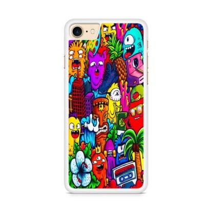 Mini Monster Doodle Collage iPhone 7 / 8 / SE 2020 / SE 2022 Case - Image 2