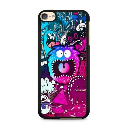 Mini Monster Scream Doodle Collage iPod Touch 6 / 7 Case
