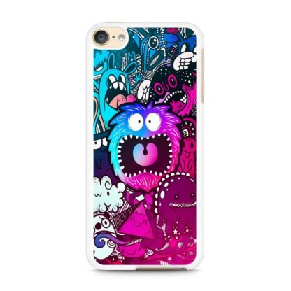 Mini Monster Scream Doodle Collage iPod Touch 6 / 7 Case - Image 2