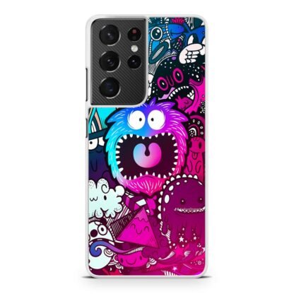 Mini Monster Scream Doodle Collage Samsung Galaxy S21 / S21 Plus / S21 Ultra / S21 FE Case - Image 2