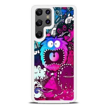 Mini Monster Scream Doodle Collage Samsung Galaxy S25 / S25 Plus / S25 Ultra Case - Image 2