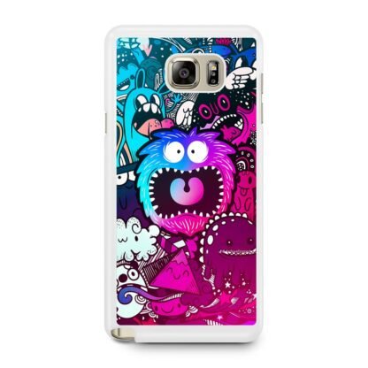 Mini Monster Scream Doodle Collage Samsung Galaxy Note 5 Case - Image 2