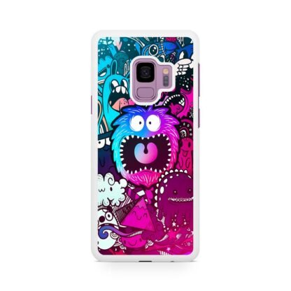 Mini Monster Scream Doodle Collage Samsung Galaxy S9 / S9 Plus Case - Image 2
