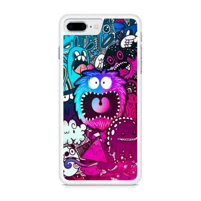 Mini Monster Scream Doodle Collage iPhone 7 Plus / 8 Plus Case - Image 2