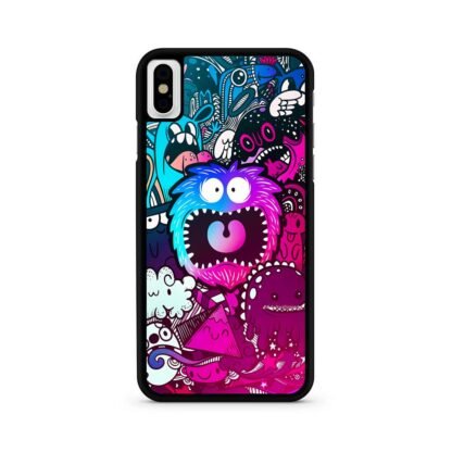 Mini Monster Scream Doodle Collage iPhone X / XR / XS / XS Max Case