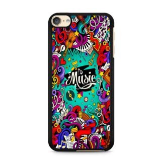 Music Tone Collage Doodle iPod Touch 6 / 7 Case