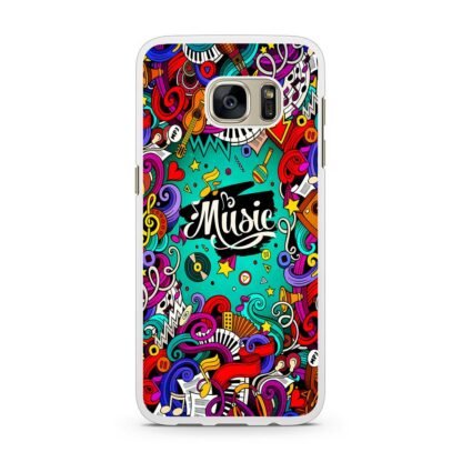 Music Tone Collage Doodle Samsung Galaxy S7 / S7 Edge Case - Image 2
