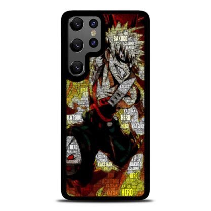 My Hero Academia Bakugo Text Collage Samsung Galaxy S25 / S25 Plus / S25 Ultra Case