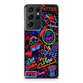Neon Night City Logo Samsung Galaxy S21 / S21 Plus / S21 Ultra / S21 FE Case
