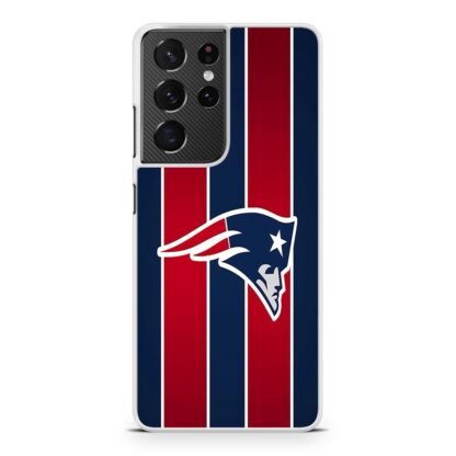 New England Patriots Red Blue Stripe Samsung Galaxy S21 / S21 Plus / S21 Ultra / S21 FE Case - Image 2